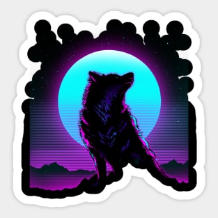 Retro Wolf Sticker